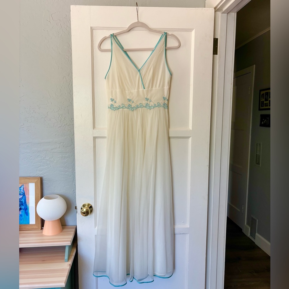 Vintage Gotham Gold Stripe Nightgown Lingerie Dress